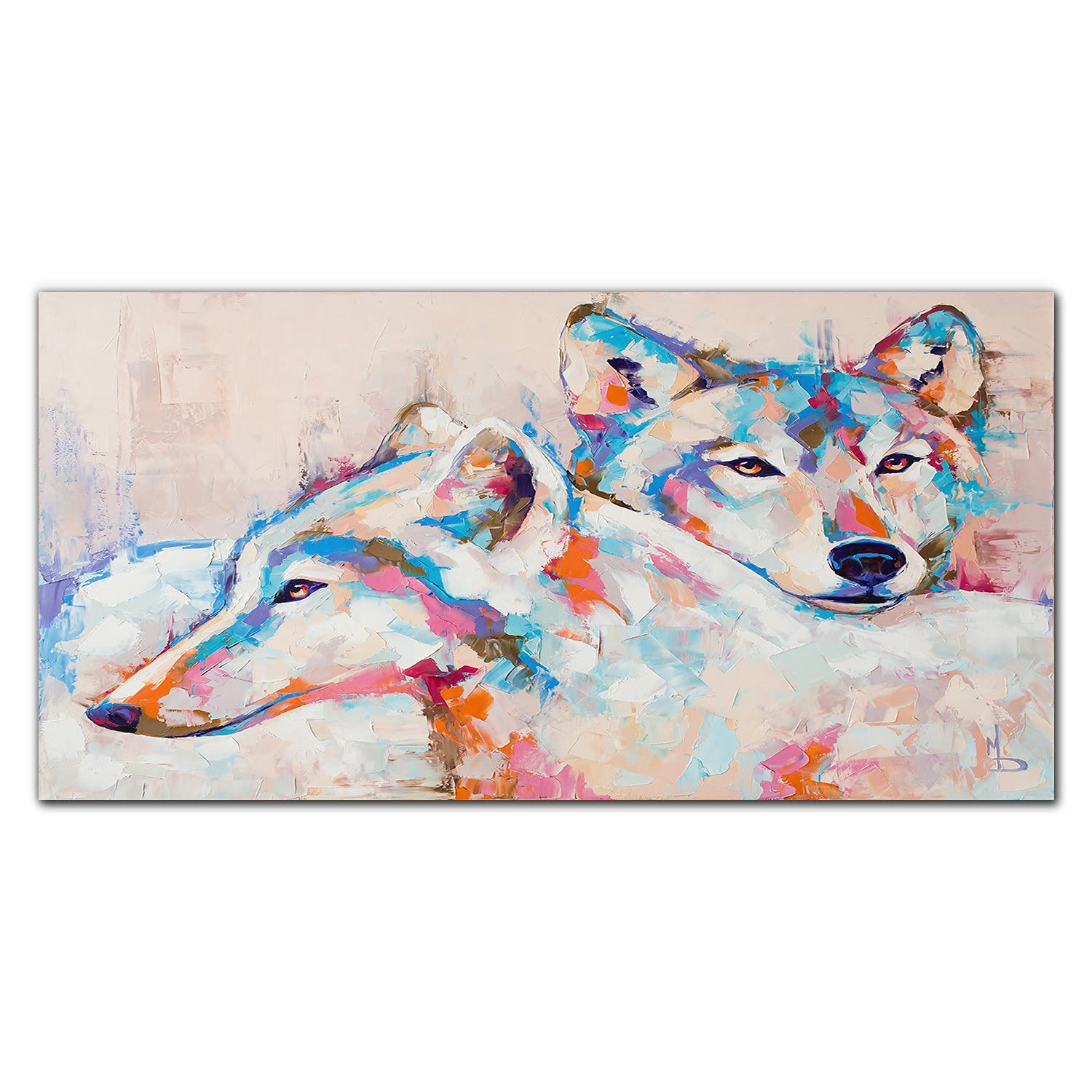 Crédence de cuisine fond de hotte en verre trempé 140x70 cm panneau adhésif loups