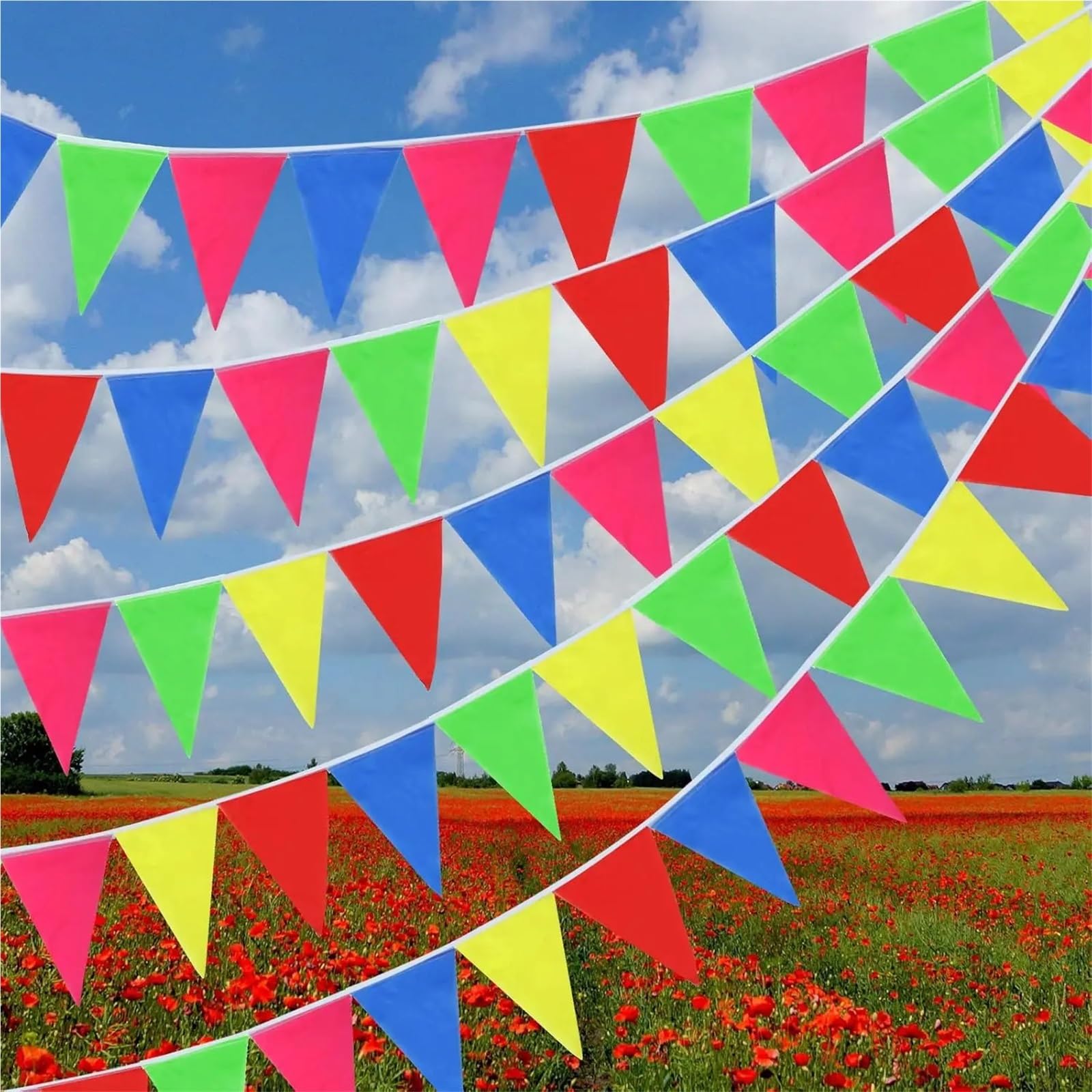 Bunting Triangle Wimpel, Mehrfarbig, Camp-Dekor, Mehrere Größen(240m M)