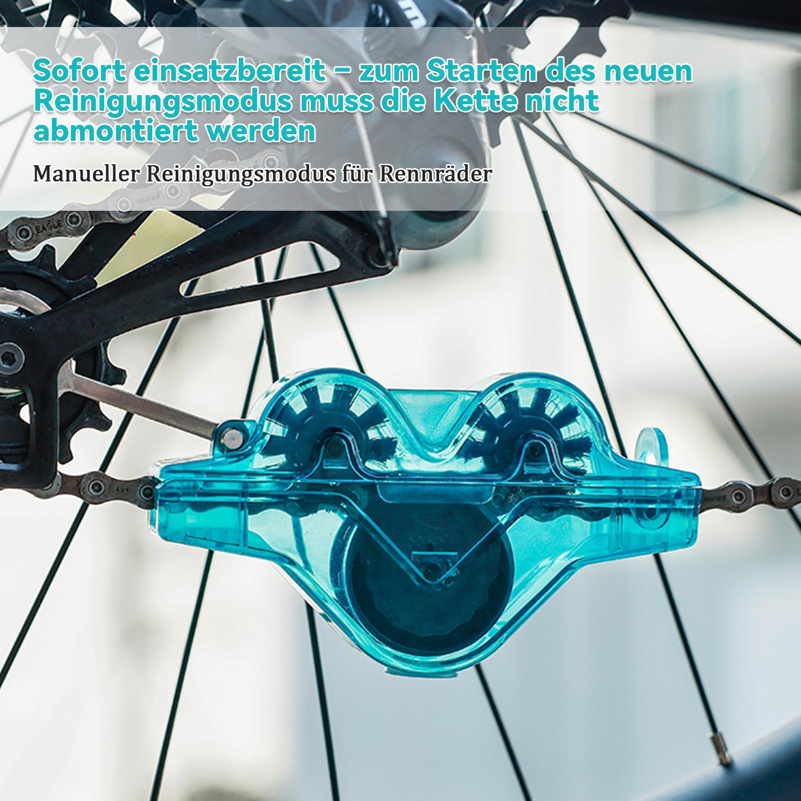 Środek do czyszczenia łańcuchów rowerowych do przyczep, urządzenie do czyszczenia łańcuchów rowerowych, czyszczenie łańcuchów rowerowych, czyszczenie bez użycia rąk, do rowerów górskich i wyścigowych