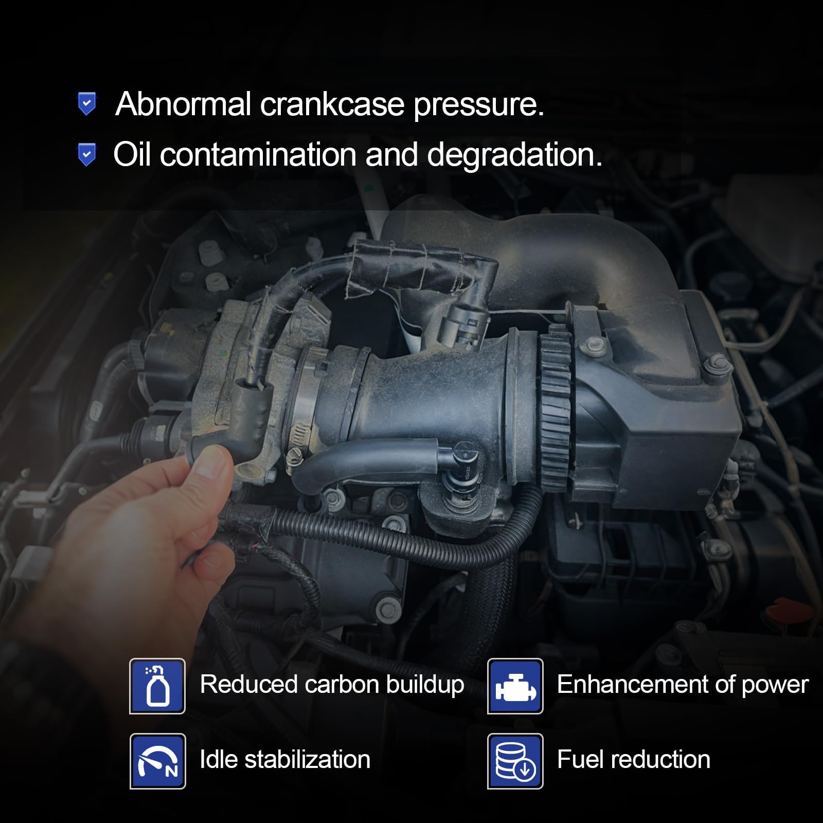 Positive Crankcase Ventilation Valve Tube Hose And PCV Valve Fitting Adapter Connector Right Kit Fit For Chevy Traverse Buick Enclave GMC Acadia 2012-2017, Replace 12648138 12681693 12583384 - View #6