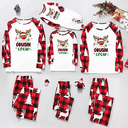 Miniatura 2 de YFJRBR Pijamas de Navidad a juego para la familia, conjuntos de pijamas para parejas, pijamas de Navidad con estampado navideño, trajes divertidos