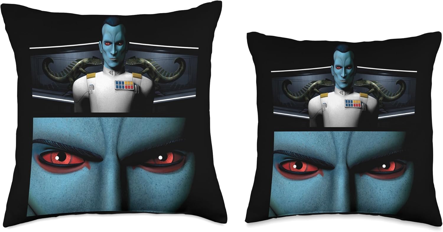 Star Wars The Clone Wars Grand Admiral Thrawn Red Eyes Throw Pillow