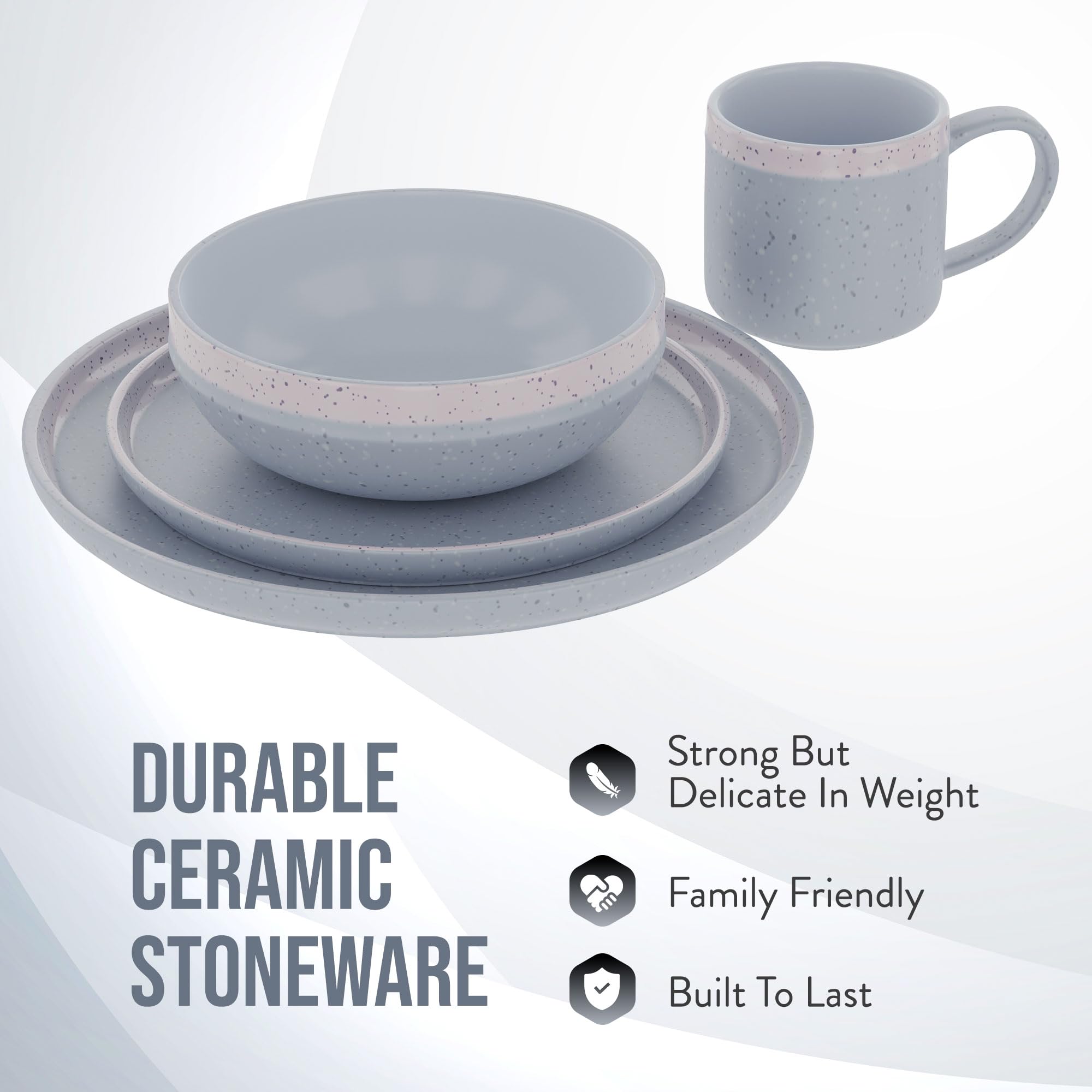 Snapklik.com : American Atelier 4 Pc Dinnerware Set Stoneware Dishes ...