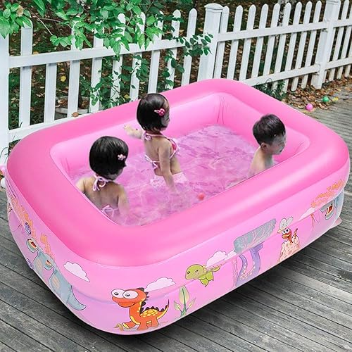 Miniatura 9 de Piscina familiar inflable con bomba de 47.2 x 35.4 x 14.2 in, piscinas para niños y adultos o toda la familia, más que otras piscinas inflables para