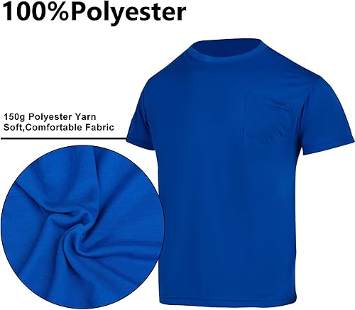 Miniatura 5 de VENDACE Camisas de manga larga de seguridad de alta visibilidad para hombre, paquete de 3 camisas de trabajo de construcción con capucha, Amarillo