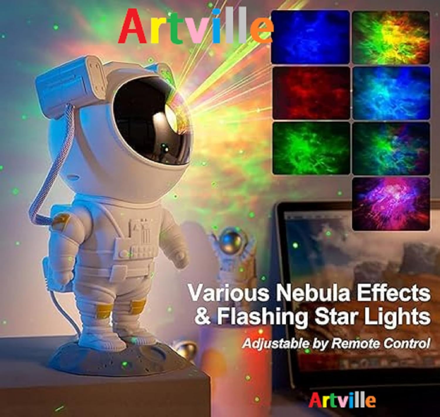 Gohfeoeo Star Projector Galaxy Night Light with Timer and Remote Control -360°Rotation Magnetic Head, Astronaut Projector,Gift for Kids Adults for Bedroom,Christmas,Birthdays, Valentine's Day etc.