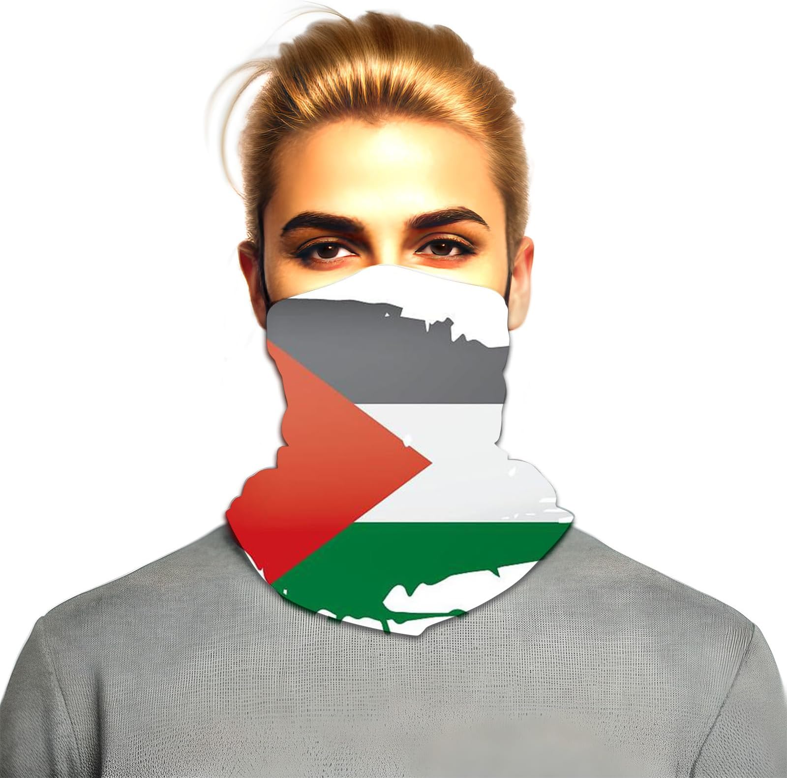 KaderPalestine Flag Printing Ice Silk Balaclava Snoods Bandana Elastic Tube Magic Scarf Neck Gaiter for Unisex Breathable Headwrap Face Mask