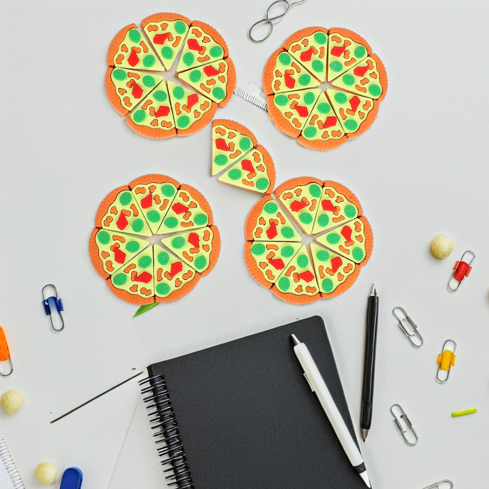 SUPVOX 30 Mini Gomme da Cancellare a Forma di Pizza Triangolare per Gomme Carine in Tpr senza Sbavature Bomboniere e Premi per Feste in Classe e Scuola Elementare
