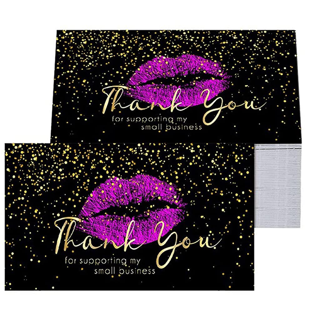 Buxuaaaa 1 Pack 50pcs Small Business Greeting Card, Festive Cardstock Label Sticker for Thanks Greeting Appreciation Cards