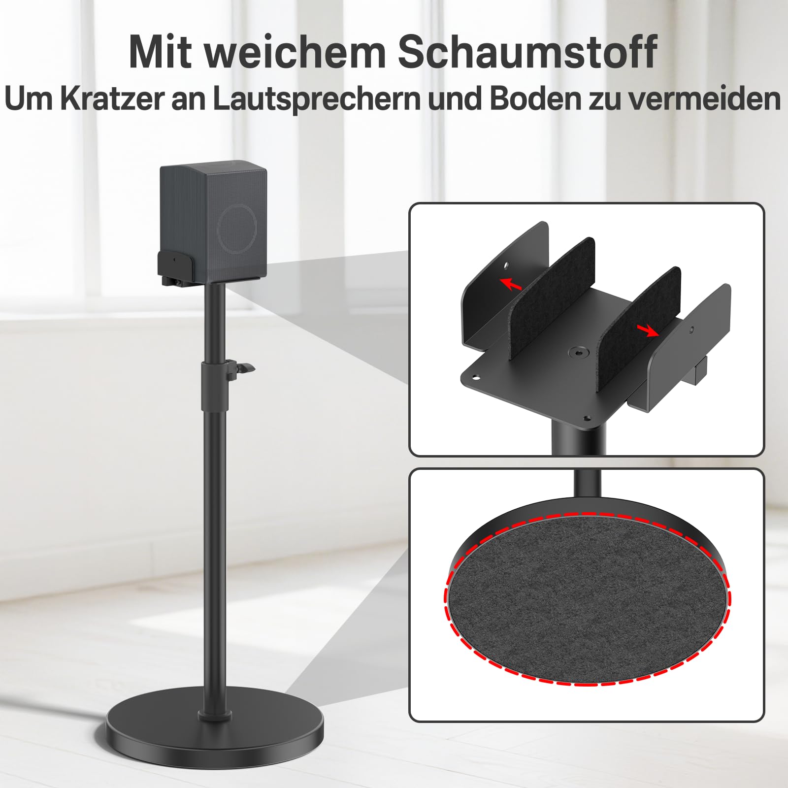Supporto da Pavimento per gli Altoparlanti Posteriori per Samsung, Regolabile in Altezza 74–95 cm, Supporto per Altoparlanti Surround per Samsung HW-Q990F/HW-Q990D/HW-Q990C/HW-Q930F