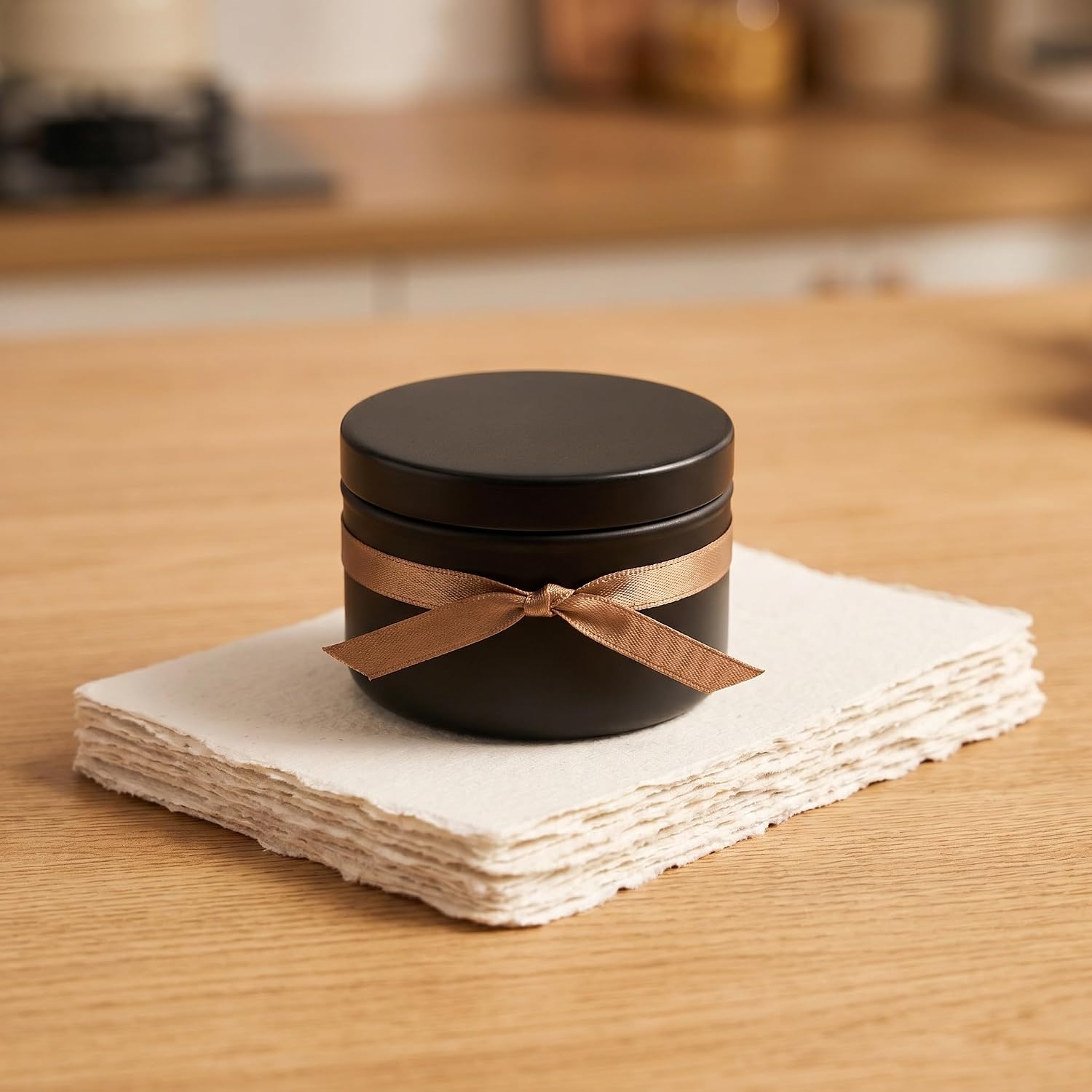 Toddmomy 16pcs Metal Candle Tins with Lids for DIY Candle Making, 50ml/1.7 oz Round Empty Black Containers for Tea Lights Storage Wedding Party Favors Gifts