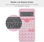 EooCoo 2-Line Calculatrice scientifique standard, fournitures scolaires portables et roses, retour aux fournitures scolaires pour l'école primaire du secondaire moyen & Étudiants du collège