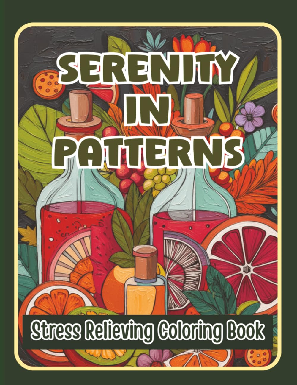 This Coloring Book Title is "Serenity in Patterns. Stress relieving artwork. Relaxation and creative flow. Great gift idea for teens, adults. Improve your emotional resilience.