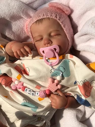 Pinky Reborn Muñecas de bebé de 20 pulgadas, realistas, para dormir, regalo para niños de 3 años