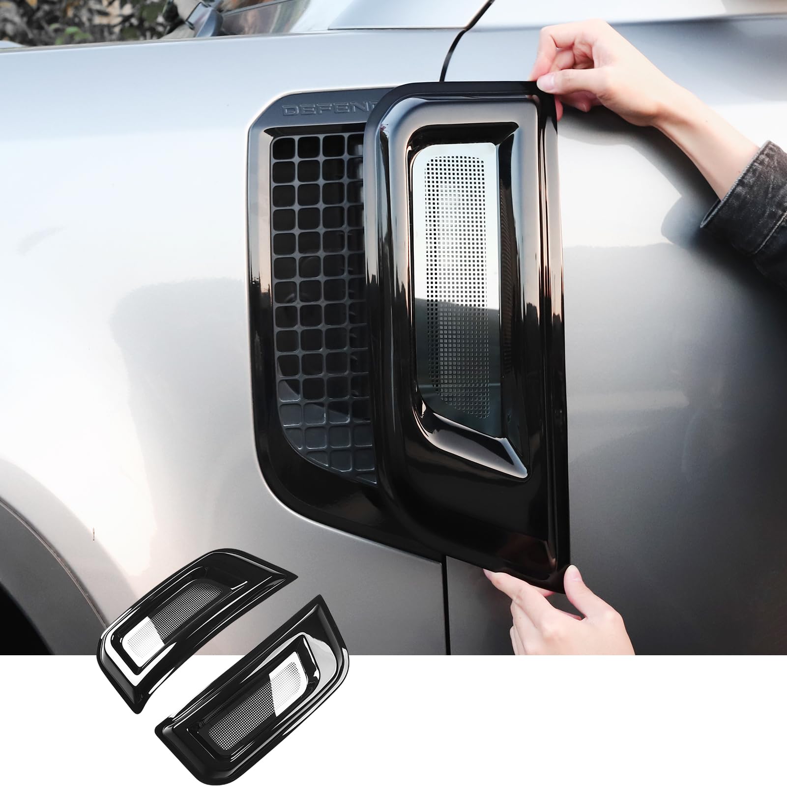 Body Fender Mesh Cover for 2020-2025 2026 Land Rover Defender 90 110 130 Side Air Intake Bug Screen Anti-Blocking Mesh Cover Exterior Grille Trim Kit