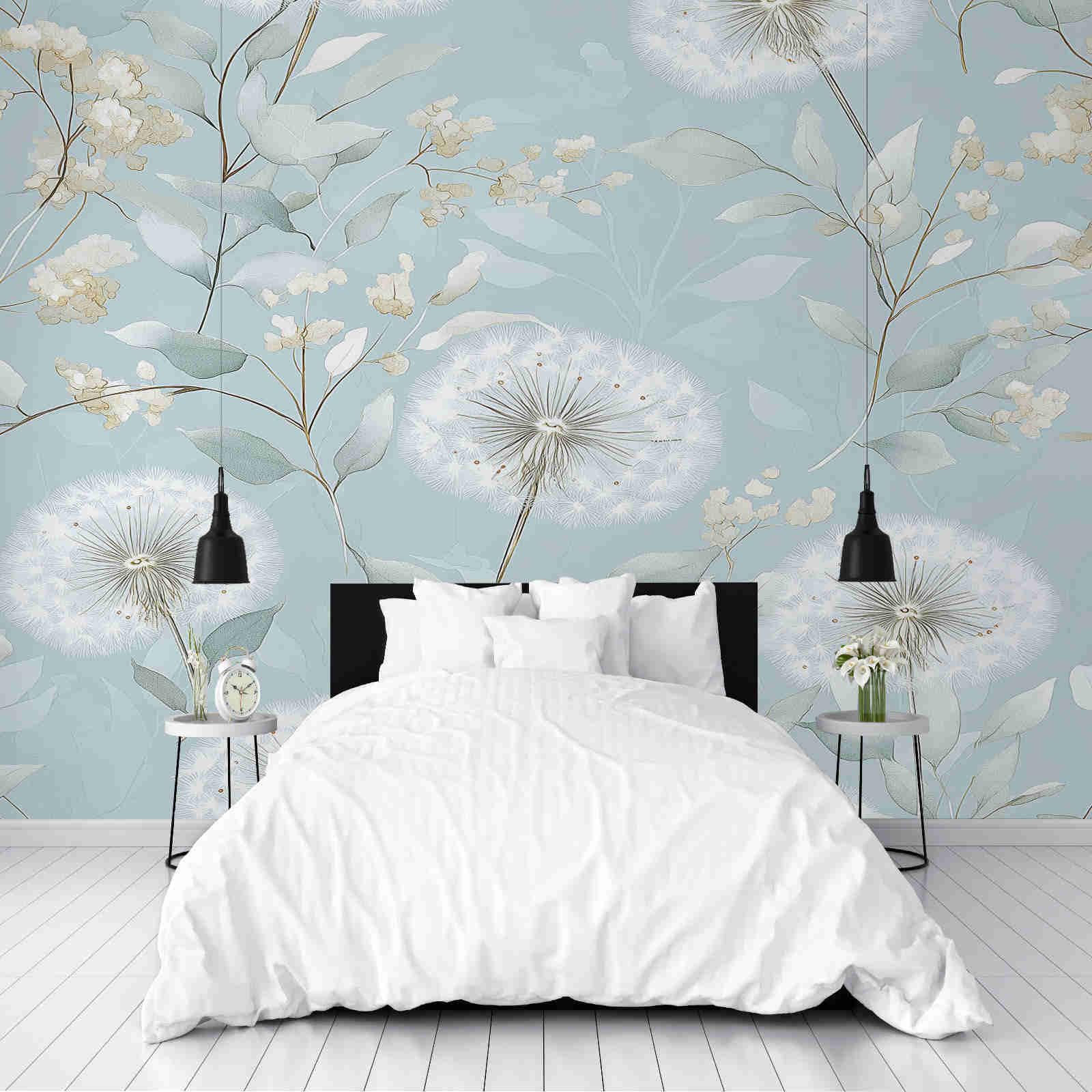 Dppyuxa Watercolor Dandelion Wall Murals for Living Room Botanical Flower Photo Wallpaper 350x256 cm Mural Panoramic Large Photo Paper, Wall Murals for Bedrooms Eco-Friendly Decoration