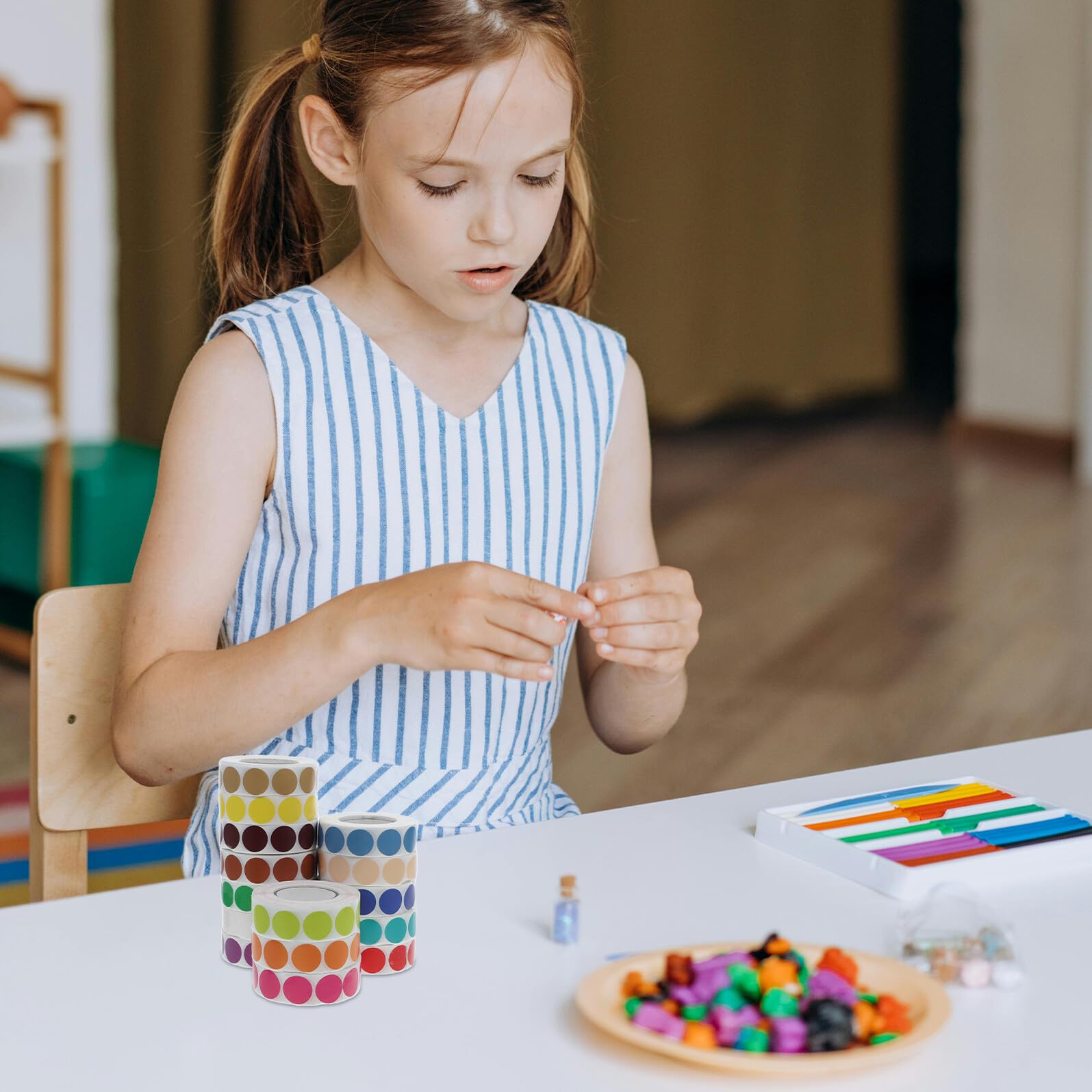 15 pezzi Adesivi Tondi Colorati Etichette Autoadesive Rotonde per Codifica Colore Etichettatura Alimenti Progetti Scolastici e Ufficio Facili da Rimuovere e Riutilizzabili