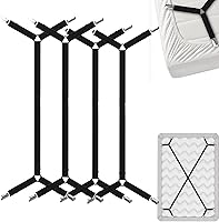 Vista 1 de FeelAtHome Correas de soporte de sábanas entrecruzadas, las sábanas se mantienen con tirantes manteniendo la sábana bajera o plana en su lugar