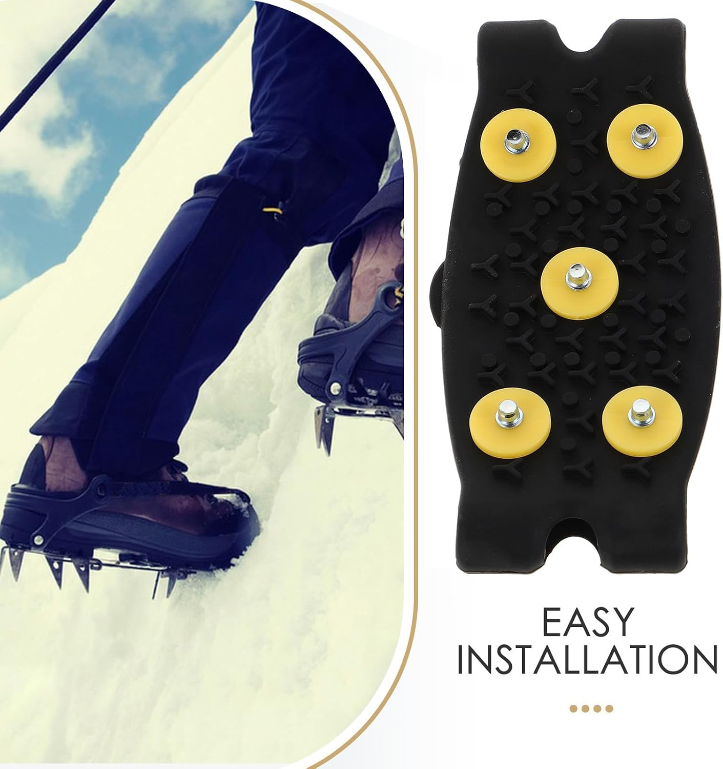 Silicone Ice Cleats for Shoes 5-Tooth Traction Spikes Outdoor Winter Snow Grippers Non-Slip Shoe Covers for Walking on Ice and Snow