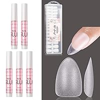 Vista 1 de Makartt Super Strong Nail Glue for Acrylic Nails Press On Nails Nail Tips Glue Bundle Extra Short Almond Nail Tips-360 PCS Pre-Buffed Soft Gel Nail