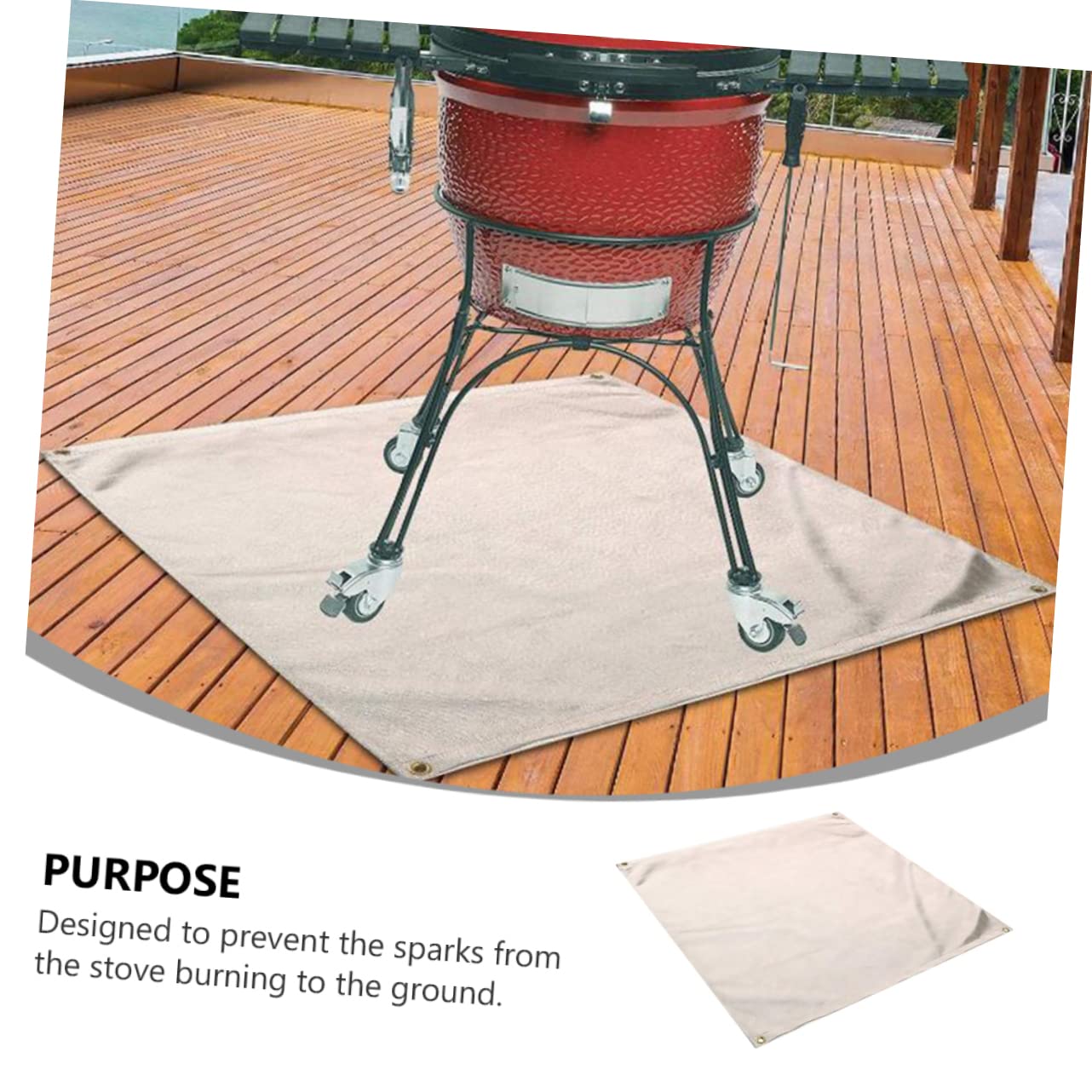 Sosoport 1pezzi Tappetino Ignifugo per Stufa Legna Tappetino sotto La Gas Tappetini per Barbecue Accessori per Barbecue Realizzato Durevole Proteggi Tuo Terrazzo Patio o Pavimento del Garag