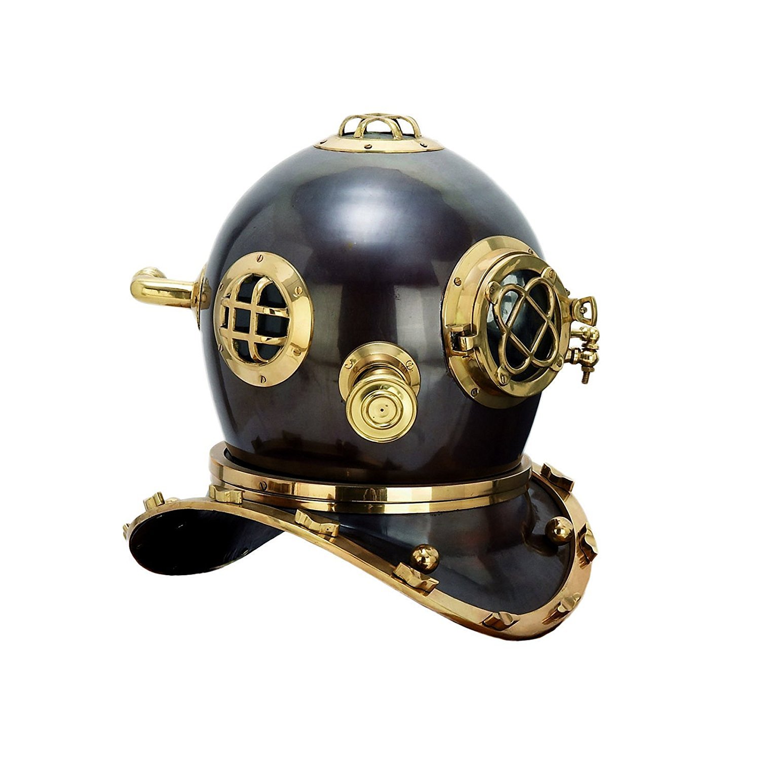 Urban Designs Antique Reproduction U.S. Navy Mark-V Brass Diving Helmet, Full