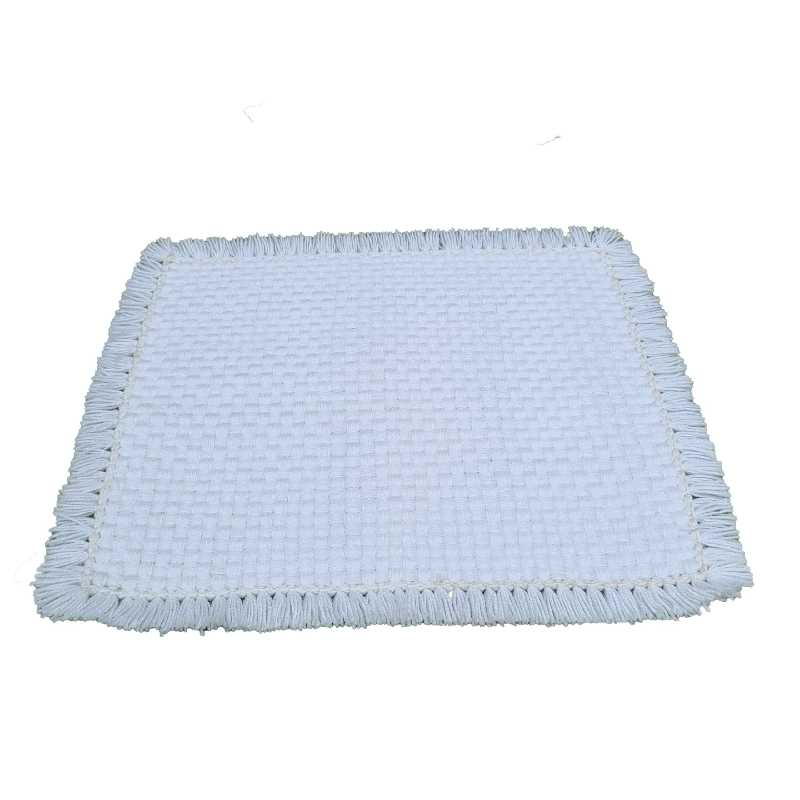 JWH Box Enterprises Soft Woolen Pooja Aasan Prayer Mat (White, Medium 32 × 28 Inch)-image-1