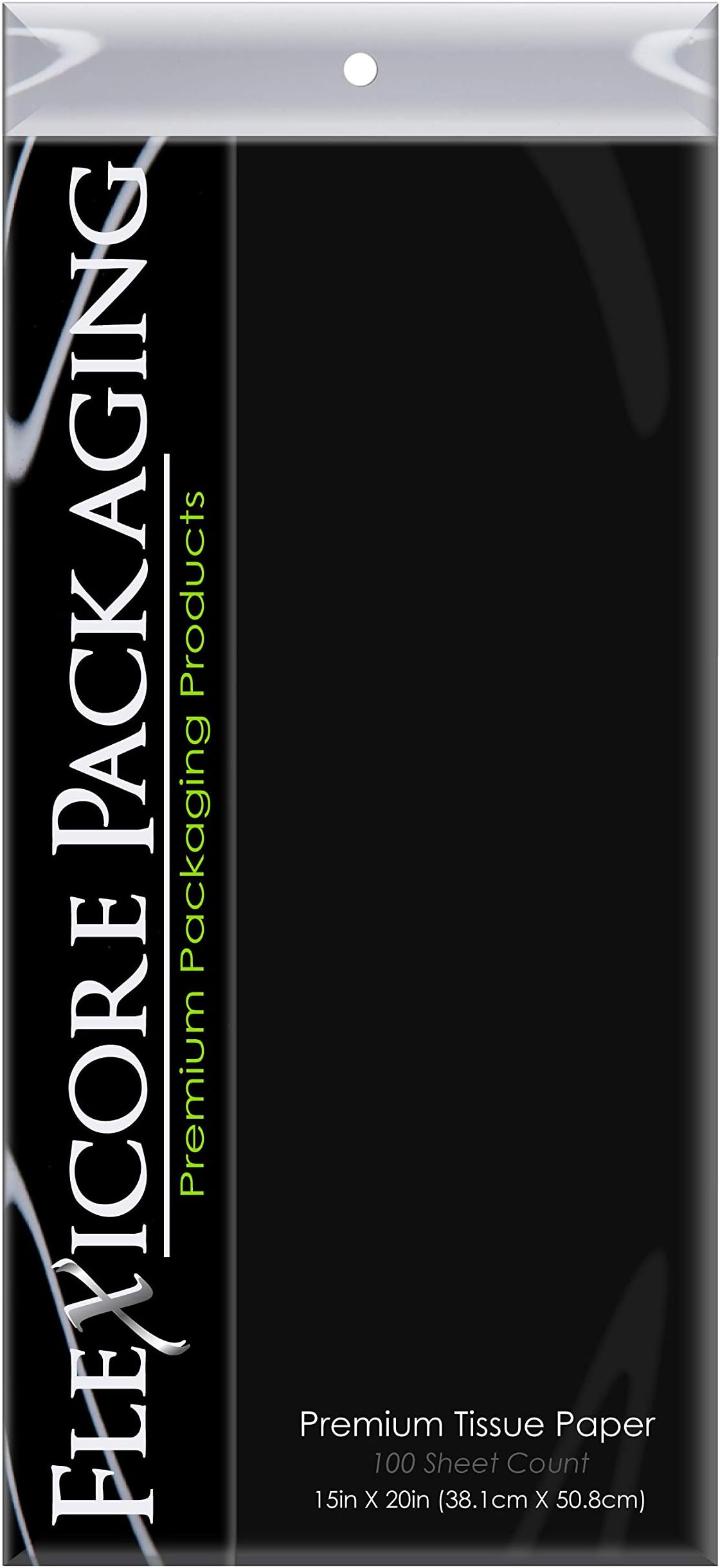 Flexicore Packaging® | Gift Wrap Tissue Paper | Size: 15"x20" | 100 Sheet | Acid Free Bulk Tissue Paper | (Black)