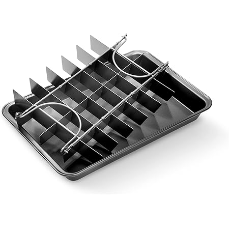 Elbee Home Professional Brownie Baking Pan, Includes Browny Divider for Perfectly Cut Brownies Every Time, Durable Carbon Steel, 13 Inch, Non Stick, Easy Clean