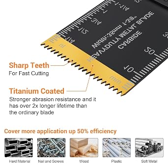 PECHAM 128PCS Professional Universal Titanium Multitool Blades