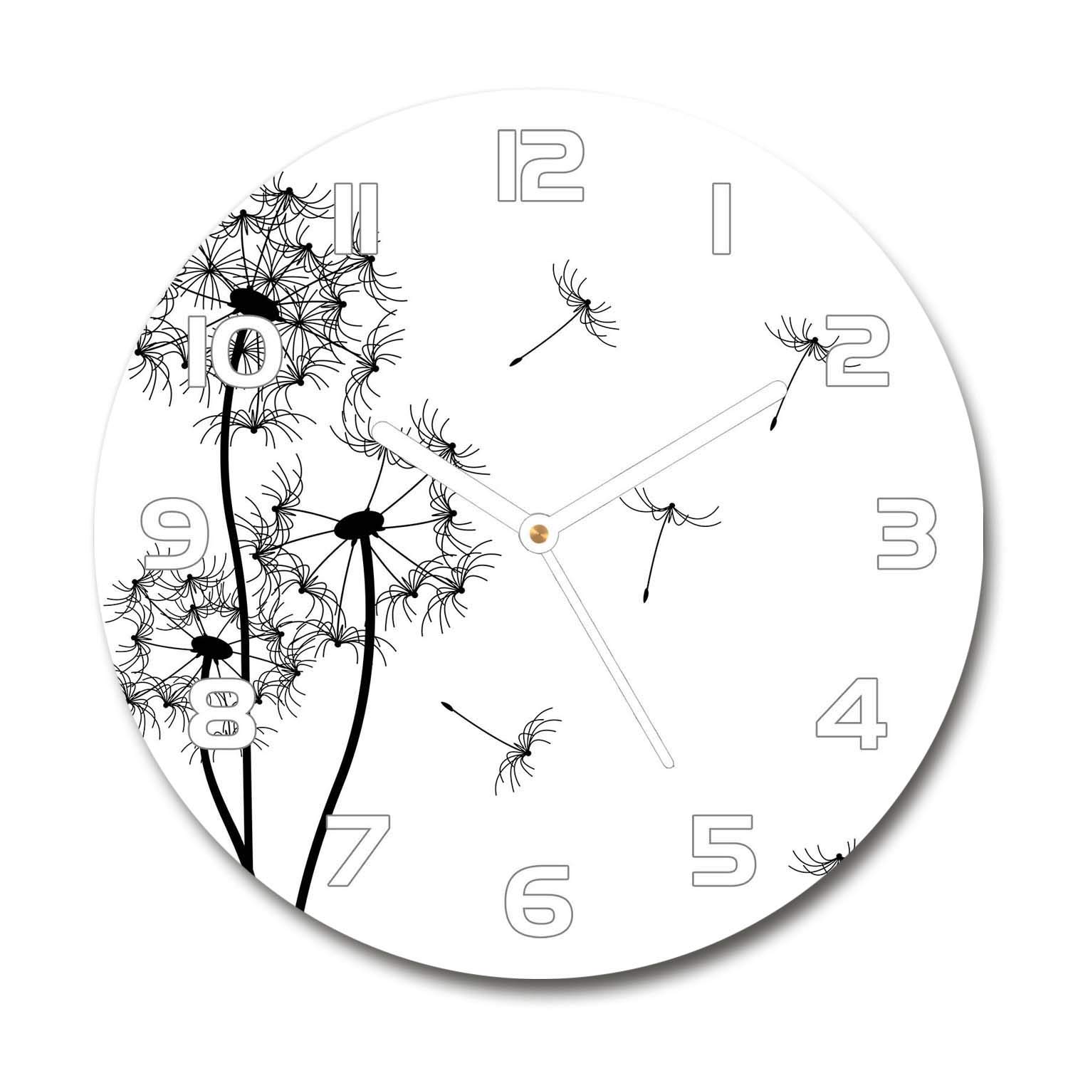 Horloge en verre de sécurité 60x60cm Tulup avec impression haute définition pour salon