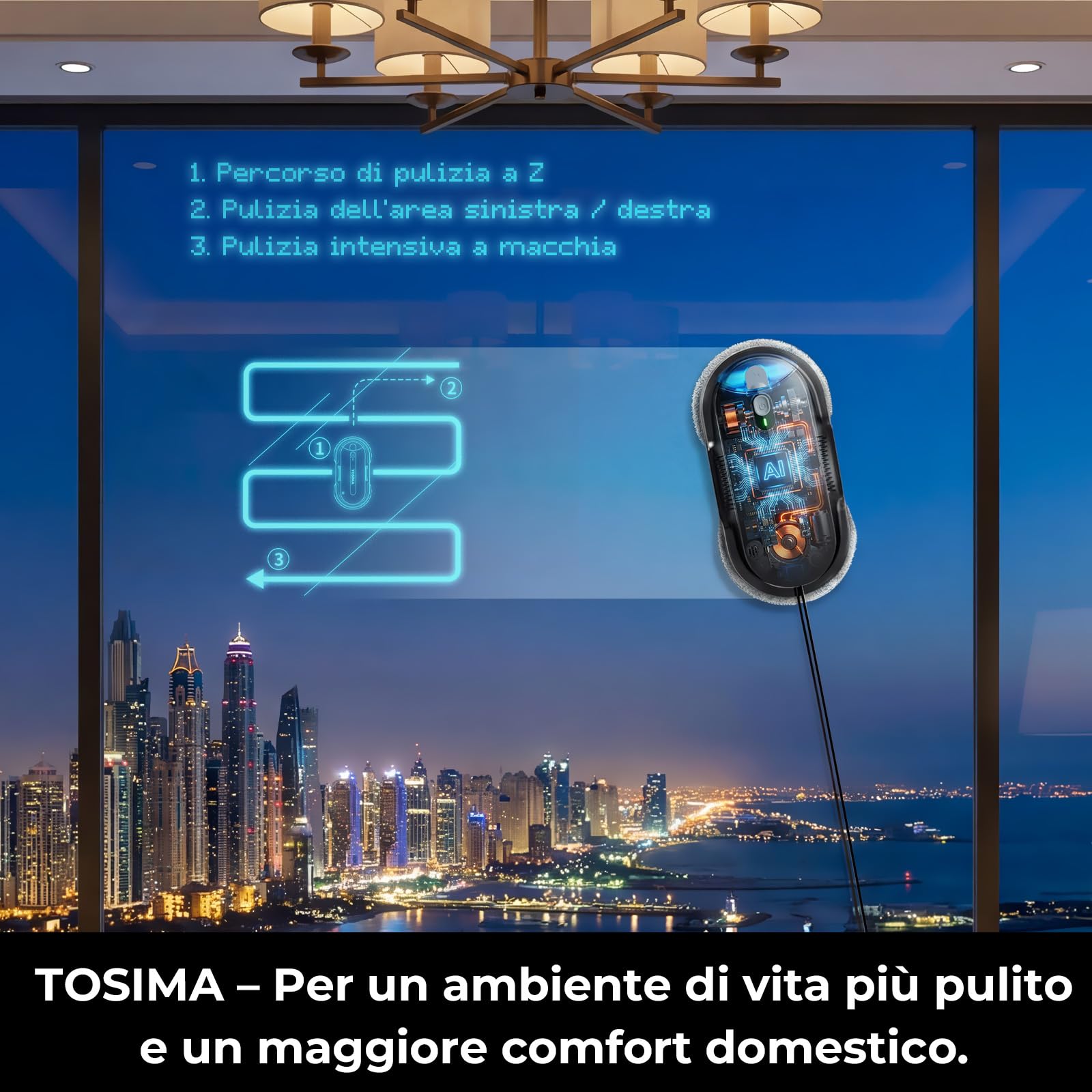 Tosima Robot Lavavetri X1– Lavavetri Elettrico con Doppia Ugello e Spruzzatura a Ultrasuoni, Serbatoio 85 ml con Finestra Visiva, Grandi e Piccole Gancio per tutti i robot accessori per piscina