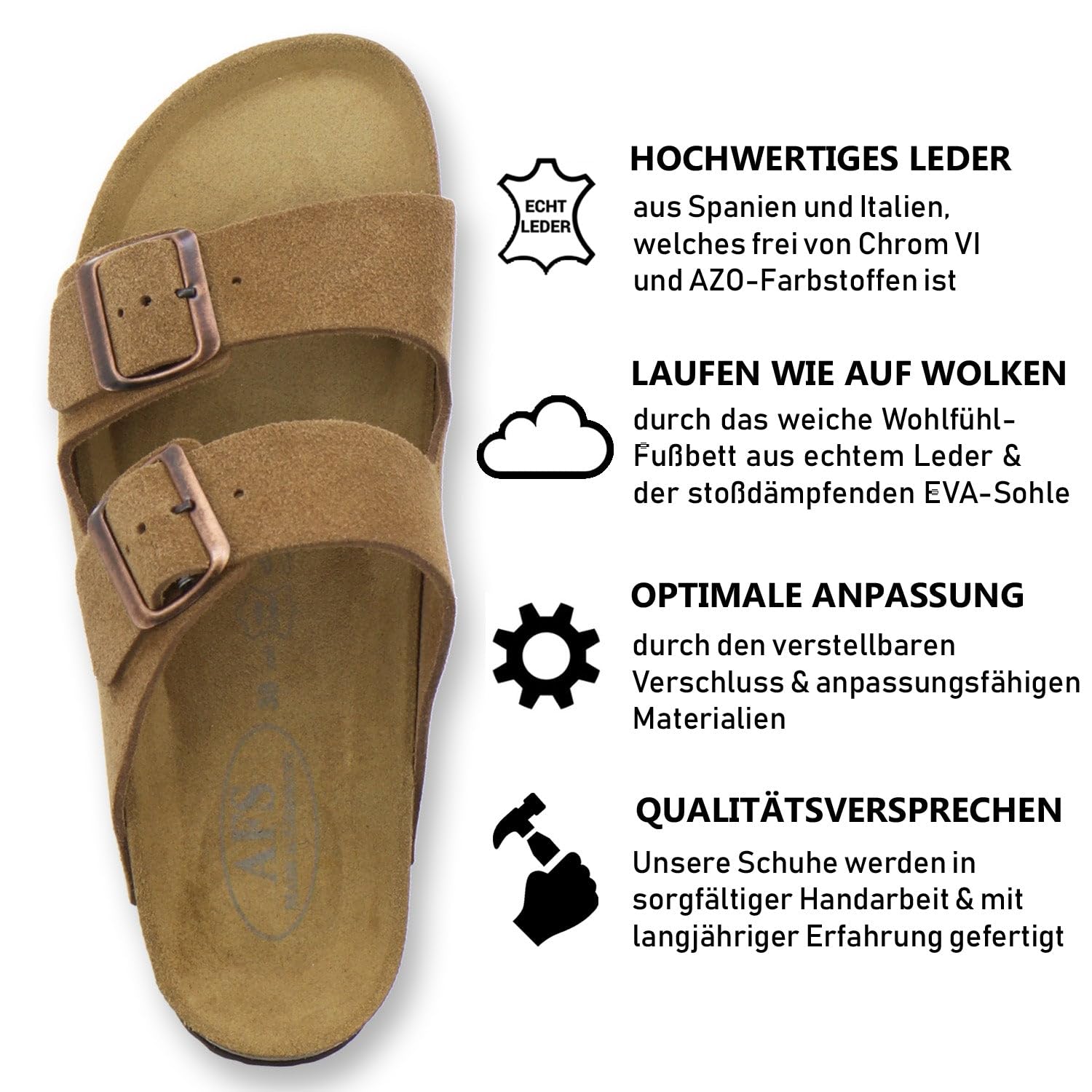 AFS-Schuhe 2100, modne damskie pantofle, wysokiej jakości, prawdziwa skóra, Made in Germany