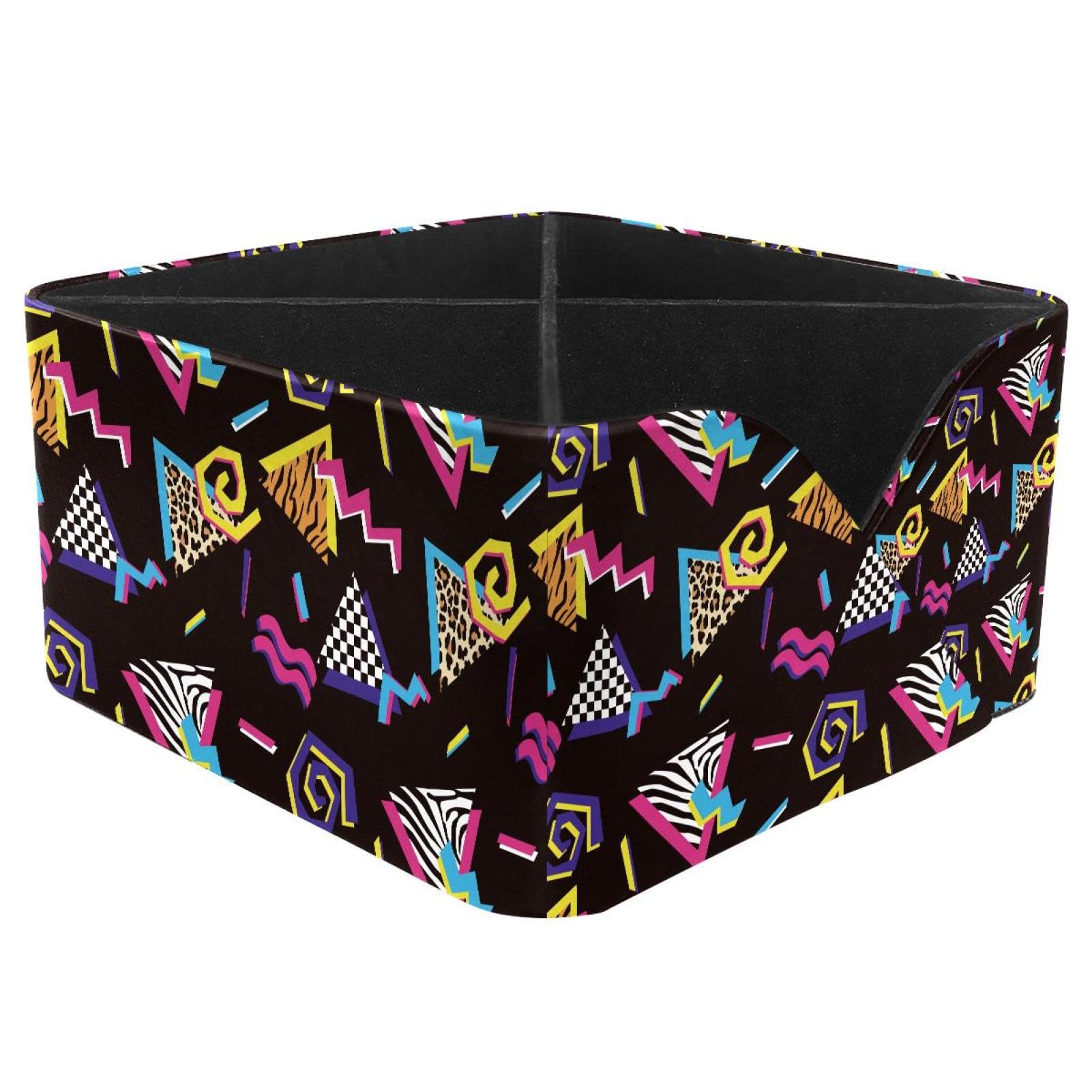 KengjuTesu Abstract Animal Prints Geometric Triangle Desktop Organizer Pen Holder, Rectangular Pencil Cup for Office, Study and Makeup Stations