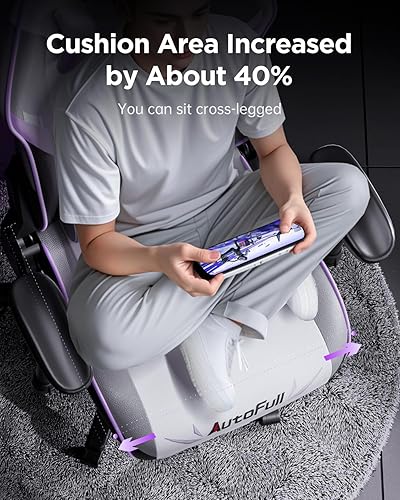 Miniatura 5 de AutoFull C3 - Silla ergonómica para videojuegos, silla de computadora con cojín ergonómico sin alas, silla de oficina de piel sintética con almohada