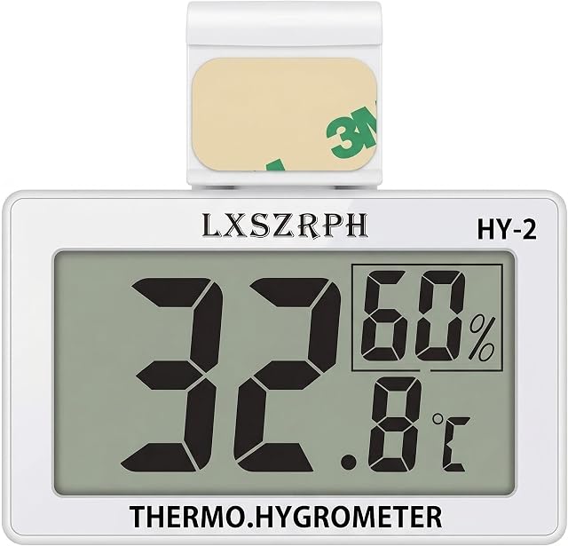 Digital Reptile Hygrometer Thermometer with High LCD Display, Temperature Humidity Meter Gauge for Reptile Tanks, Terrariums, Vivariums, for Amphibian, Small Animals (1 Pack)