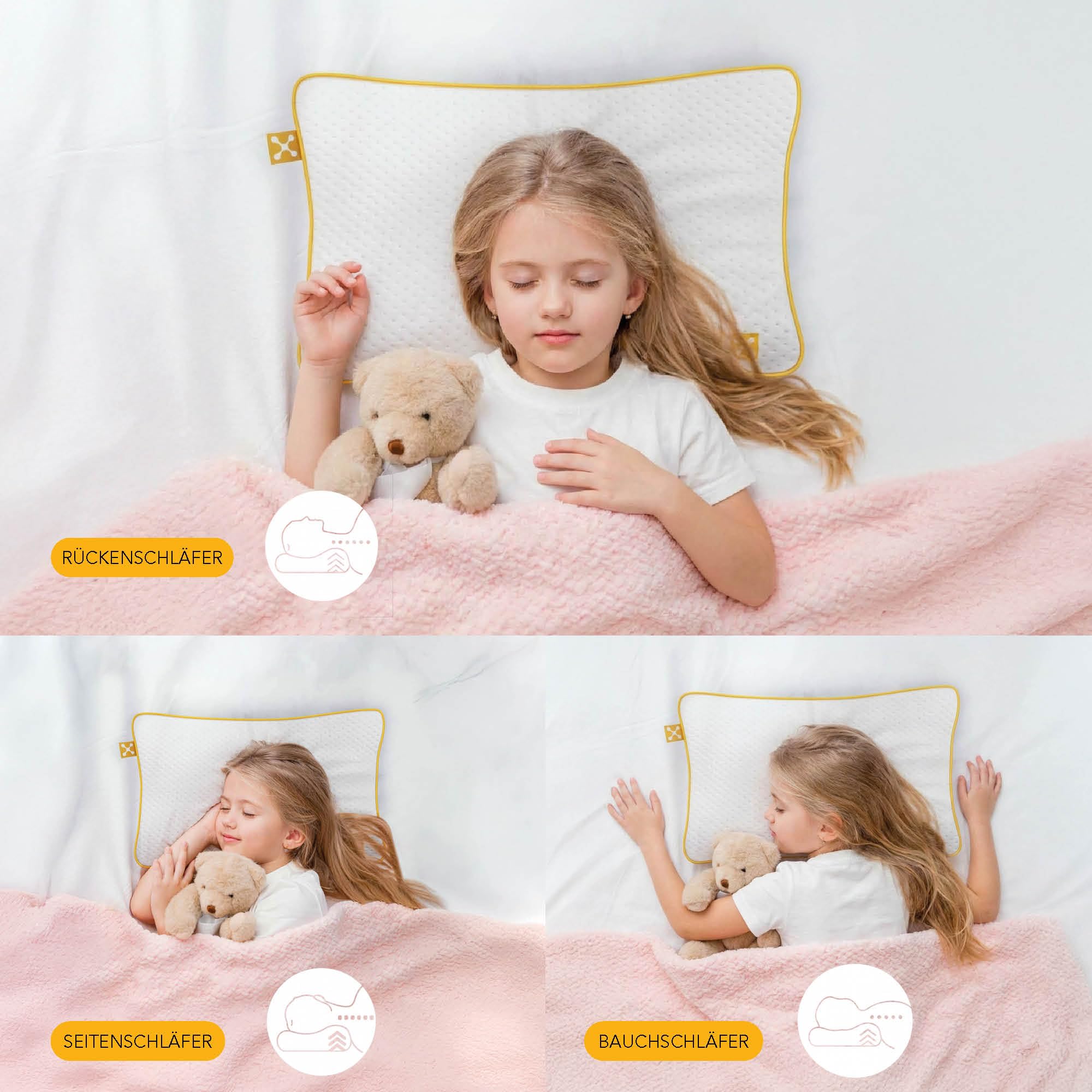 Smartsleep Kinder-Nackenkissen Comfort Pillow – Ergonomisches Memory Foam Kopfkissen mit Luftkanälen