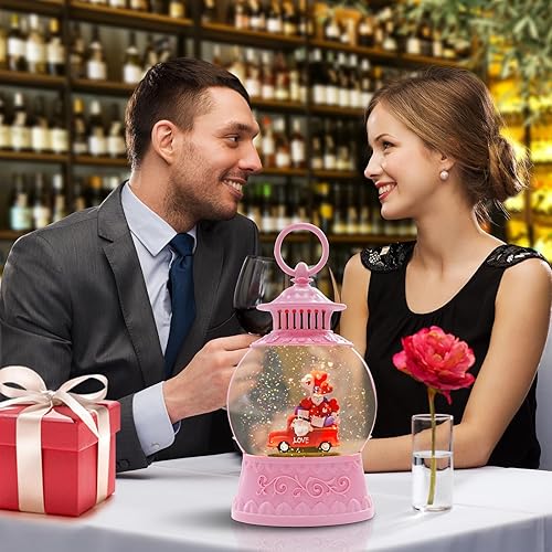 Miniatura 93 de Globo de Nieve Cardinal, Globo de Nieve Musical de Muñeco de Nieve Navideño tipo Linterna con Luces con Temporizador de 6H a Batería y Alimentado