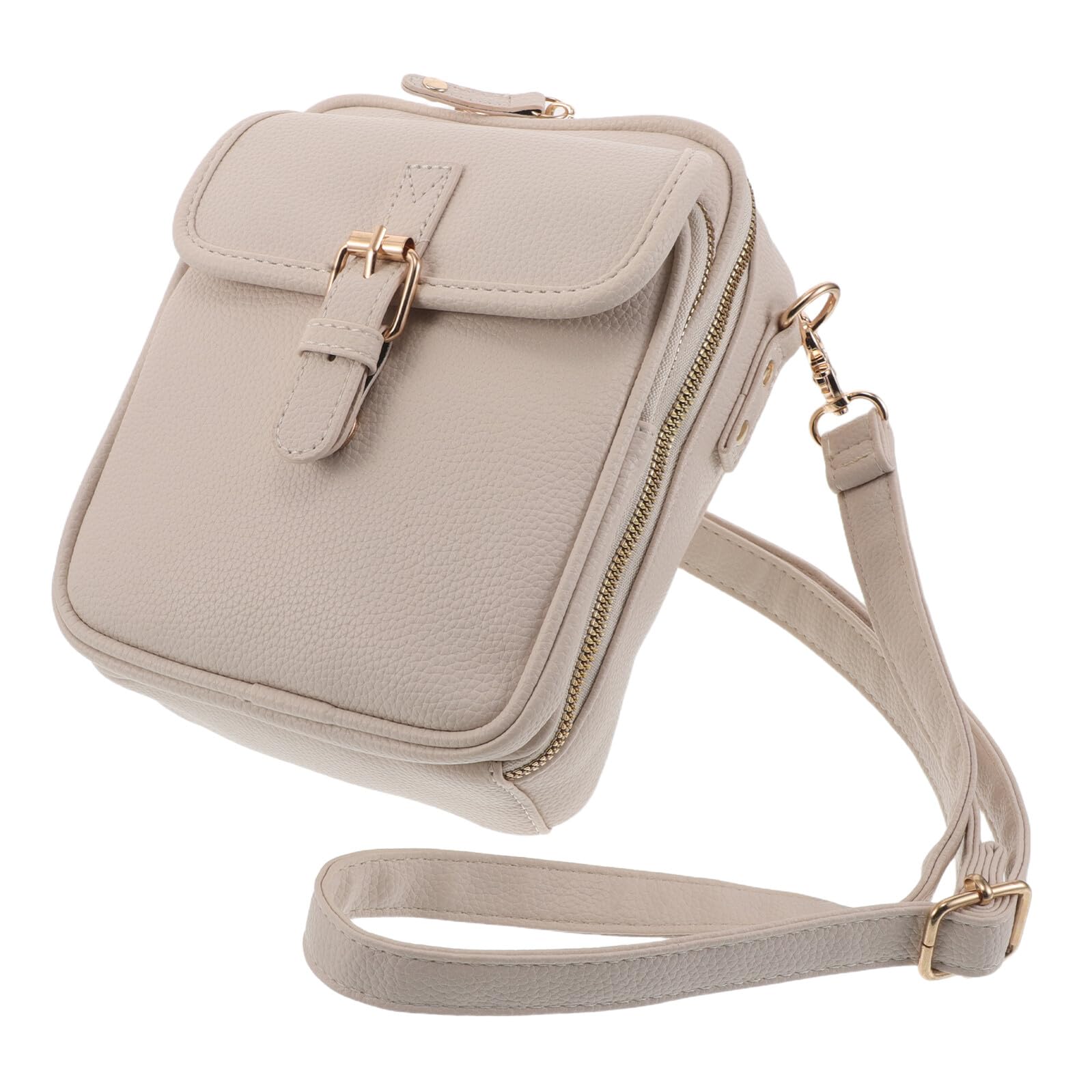 FRCOLOR Borsa a Tracolla per Cellulare da Donna Bianca Borsa da Viaggio a Tracolla Marsupio per Cellulare con Ampio Spazio per Carte e Caricabatterie Versatile per Uso Quotidiano