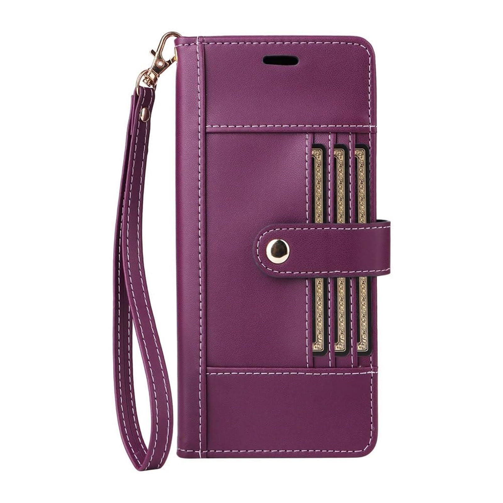 Generisch Etui do iPhone 17 Pro Max / 17 Pro / 17 Air / 17, etui z klapką z zamkiem błyskawicznym, blokujące RFID, pasek na rękę, etui na karty (czerwone, 17 Pro)