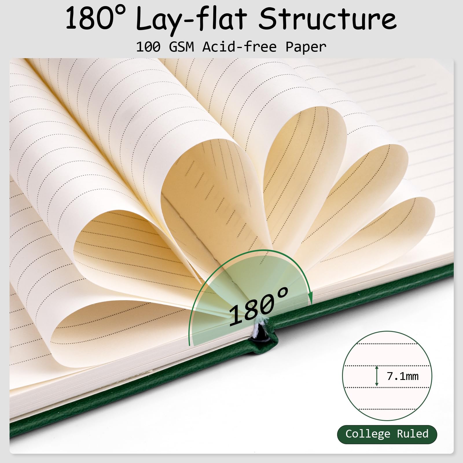 Dynta Paquete de 20 diarios de tapa dura a granel, cuadernos rayados A5 para el trabajo, 200 páginas/100 hojas, 5.8 x 8.4 pulgadas, cuaderno de rayas universitarias de 10 colores para mujeres y