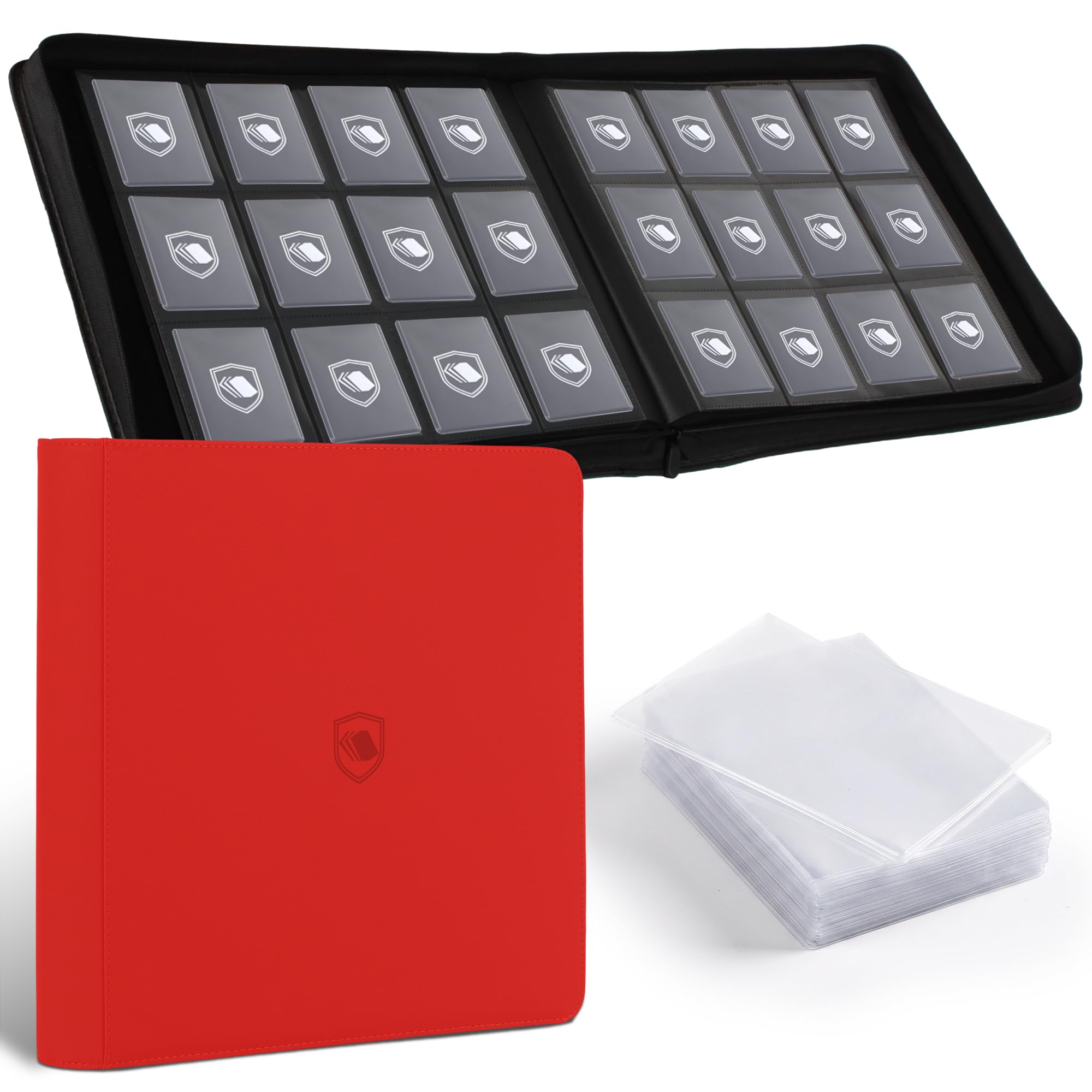 Top Loader Binder 12 Pocket, Holds 480 Toploaders, 100 Toploaders INCLUDED