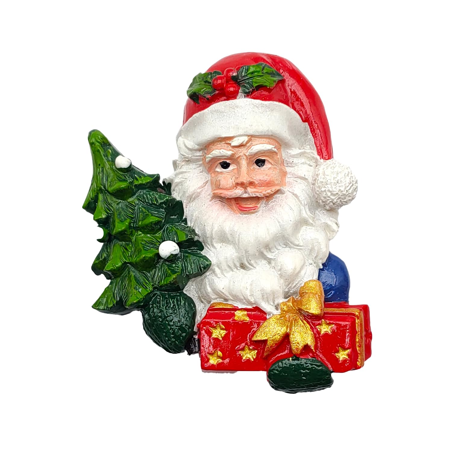3D Fridge Magnet Santa Claus Christmas Decorative Magnet Perfect for Kitchen, Magnetic Whiteboard or Office, Gift Idea and Christmas Decoration (MOD 10)
