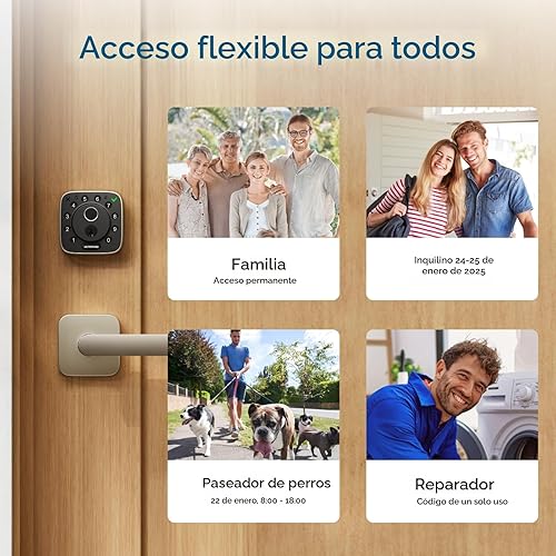 Miniatura 8 de ULTRALOQ Bolt Fingerprint WiFi Smart Lock, funciona con Apple Home, Siri, Alexa, entrada sin llave 8 en 1 con identificación de huellas dactilares,
