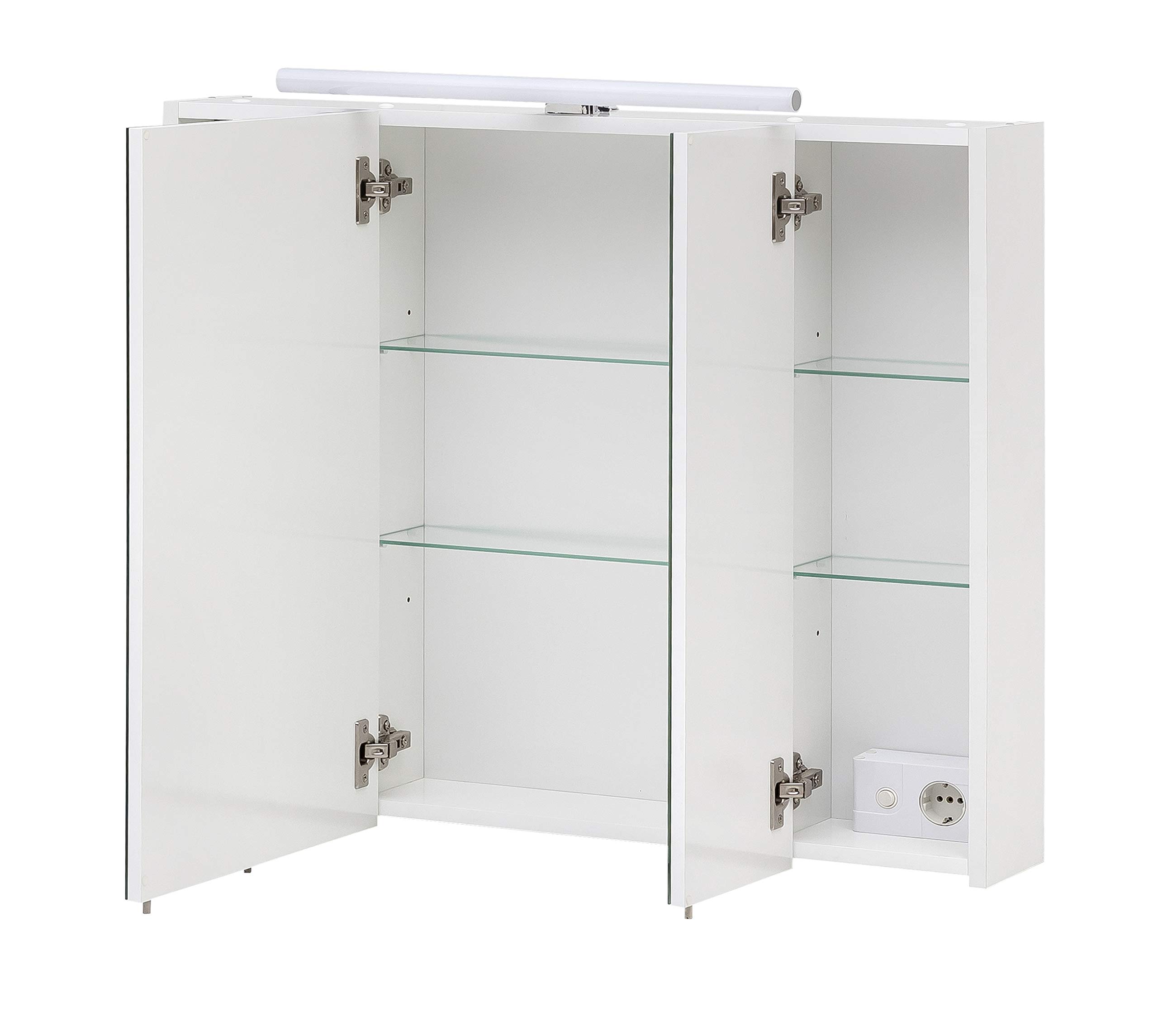 Schildmeyer Spiegelschrank Maxim 155029, mattweiß, 80 x 16 x 74,7 cm