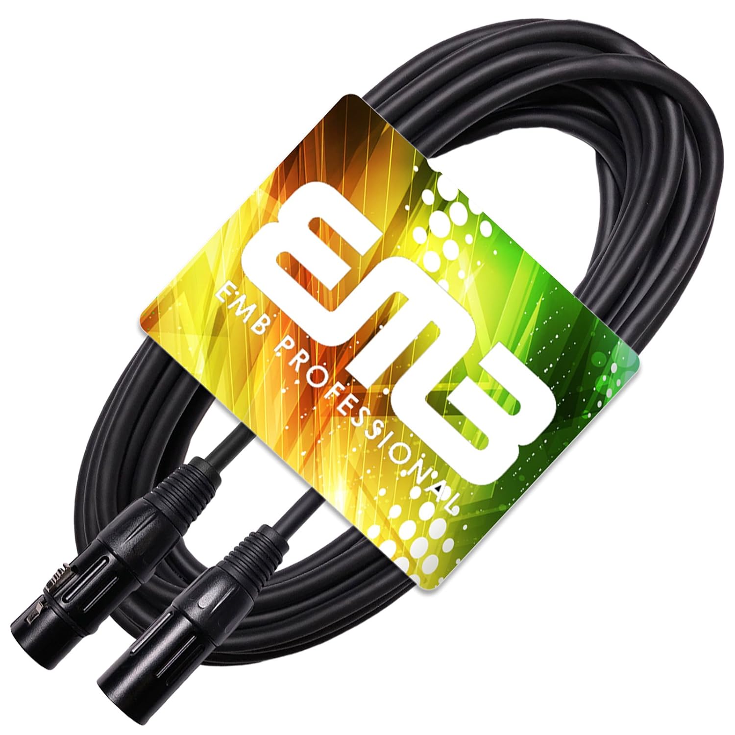 EMB Professional 3-Pack 25 Feet XLR Male to Female Shielded Microphone 18GA Patch XLR Cable - Perfect for Studio/Live Recording/Home/Karaoke/Club Sound Quality (No Hum Noise!)