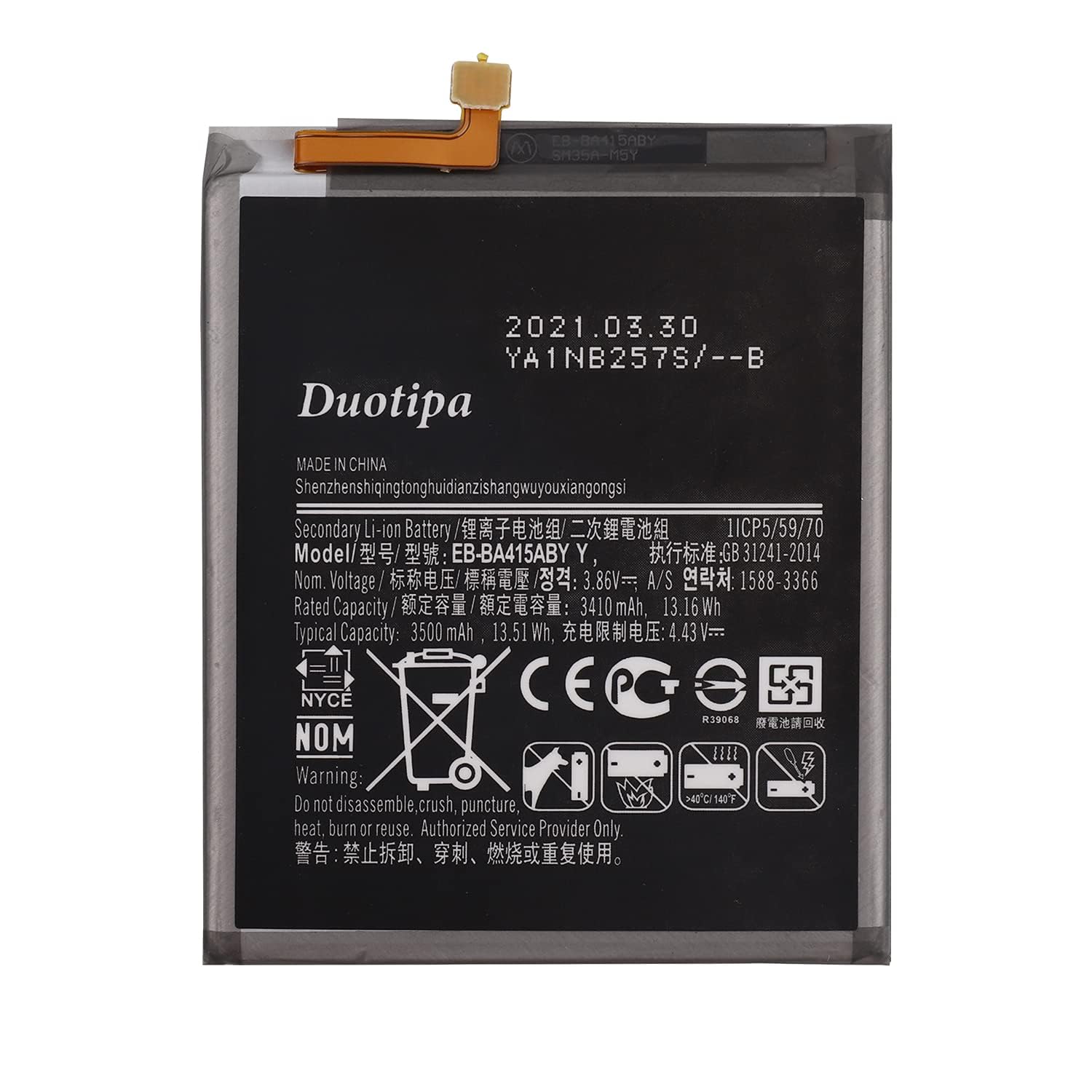 Duotipa EB-BA415ABY Battery Compatible with Galaxy A41 SM-A415 A415F with Repair Tool Kit