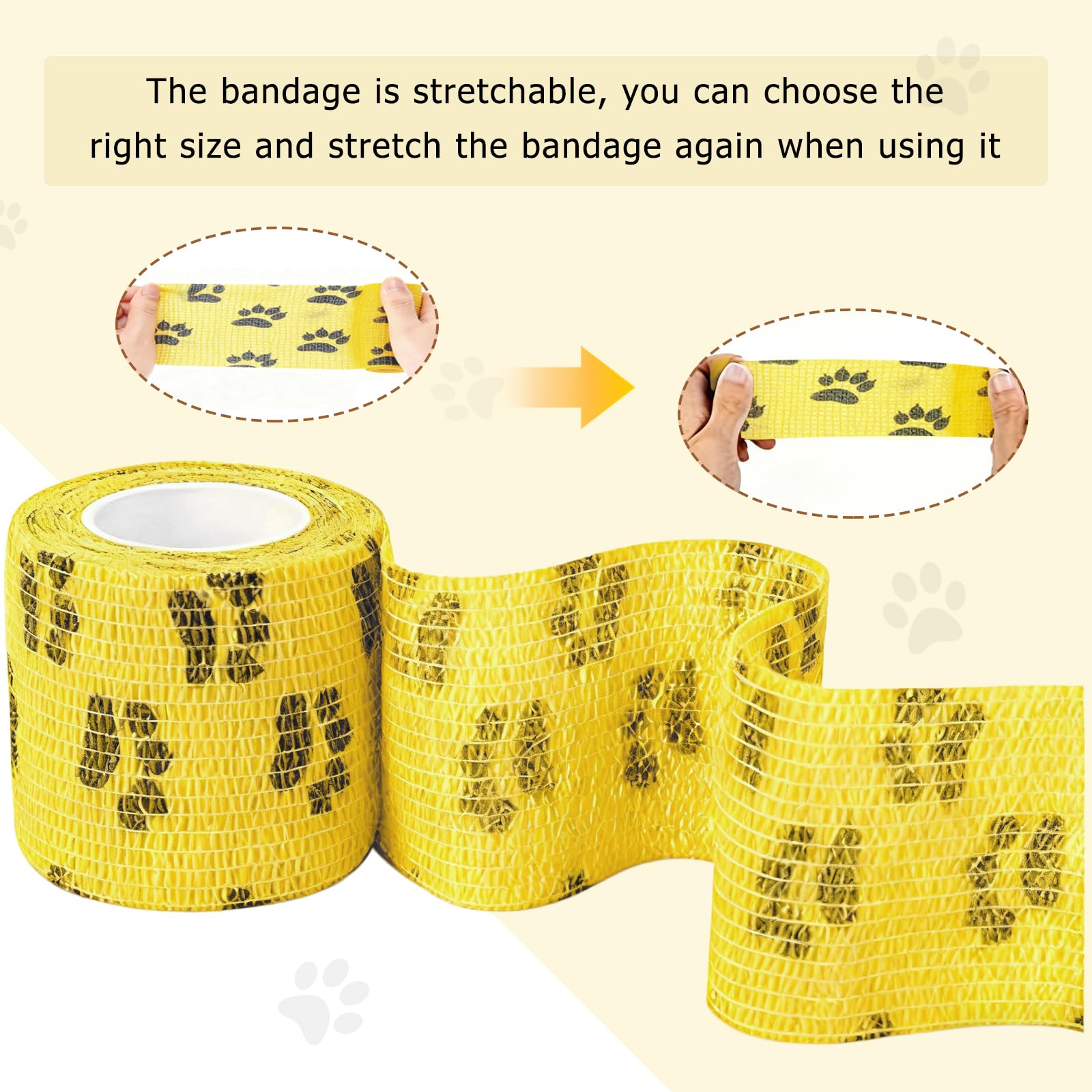 Benda Elastica Autoadesiva, Vet Wrap, Bendaggio Autoadesivo per Cane Gatto Cavallo, 12 Pezzi