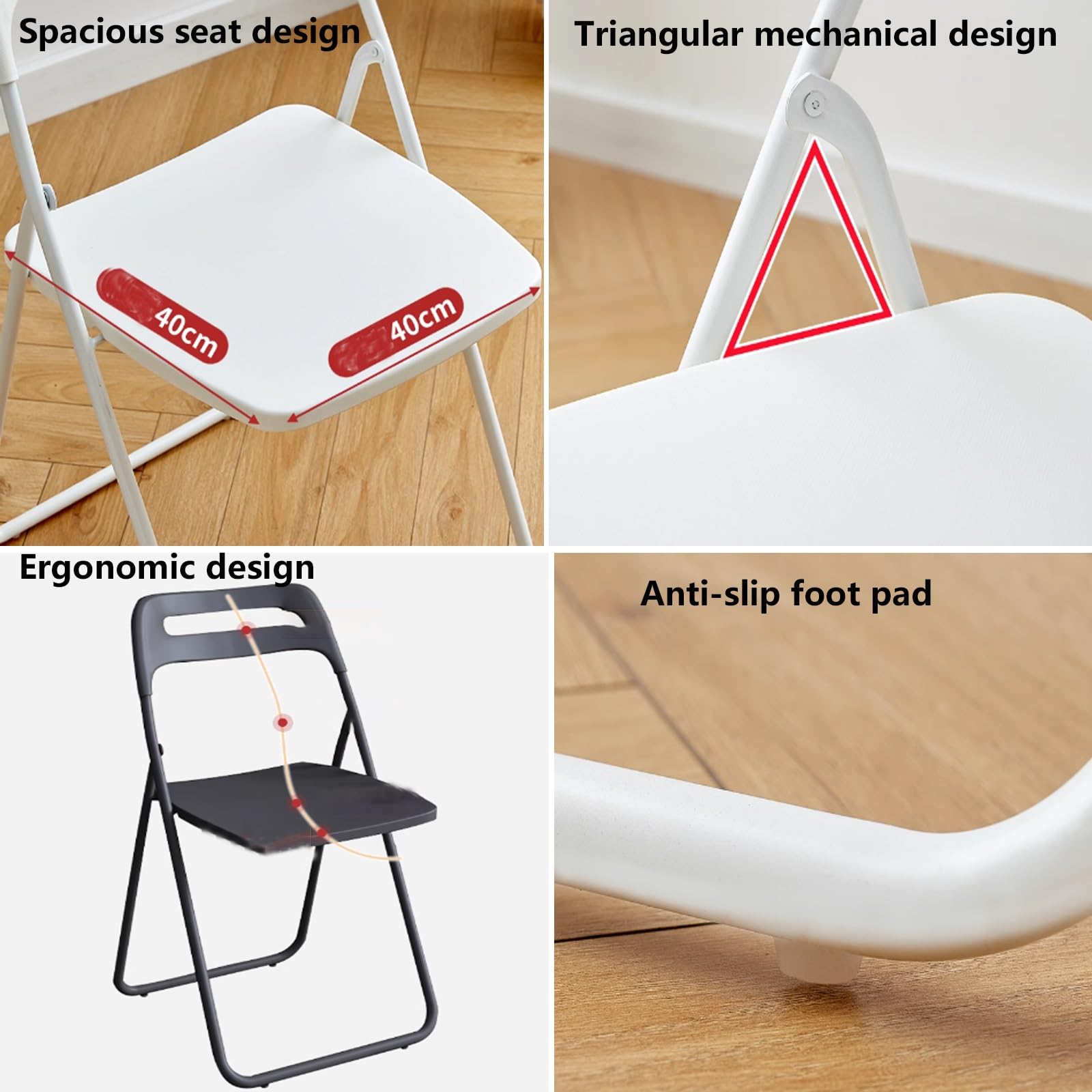Chaise Pliante Empilable Jaune - Dossier Confortable - Acier Robuste - Pour événements, Bureau, Extérieur - 12
