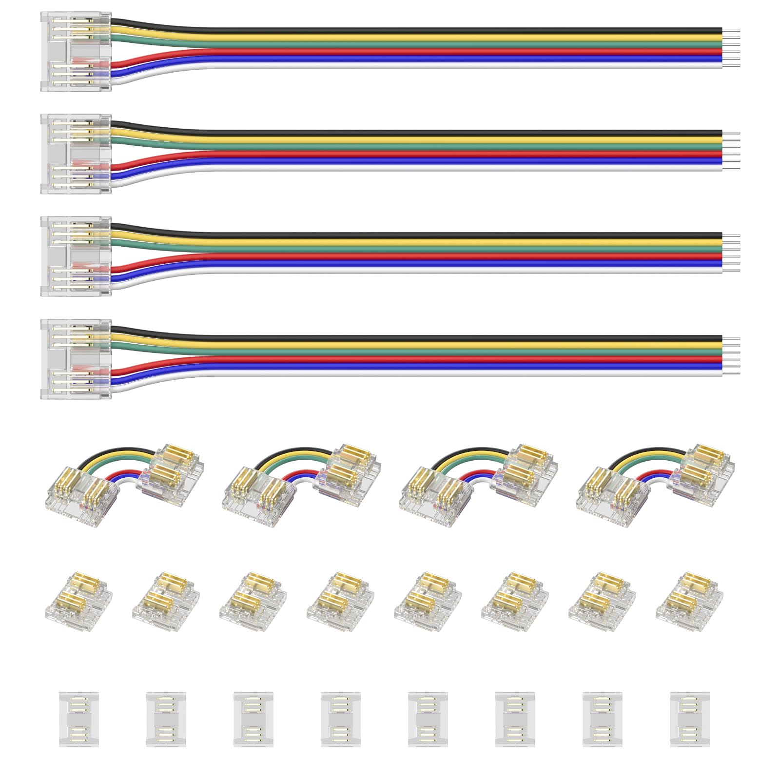 アクセサリー 1155 PAUTIX 12mm Connectors for RGB+CCT COB LED Strip Light,6-Pin